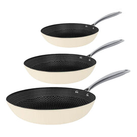Cook & Pan - Honey Go Ivory Koekenpannenset 3-delig Pannenset Cook & Pan 