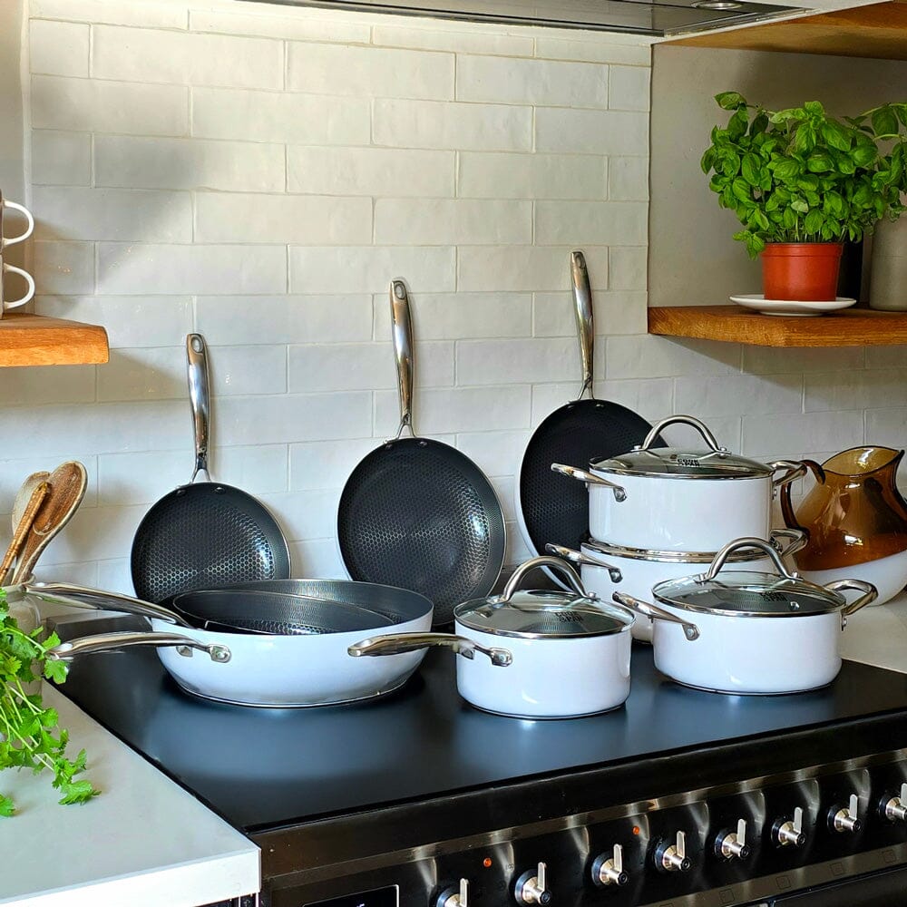 Cook & Pan - Honey Go Ivory Steelpan 18 cm met glazen deksel Cook & Pan 