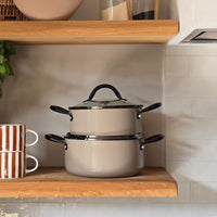 Cook & Pan - Honey Taupe of Mind Kookpot 20 cm met glazen deksel Cook & Pan 