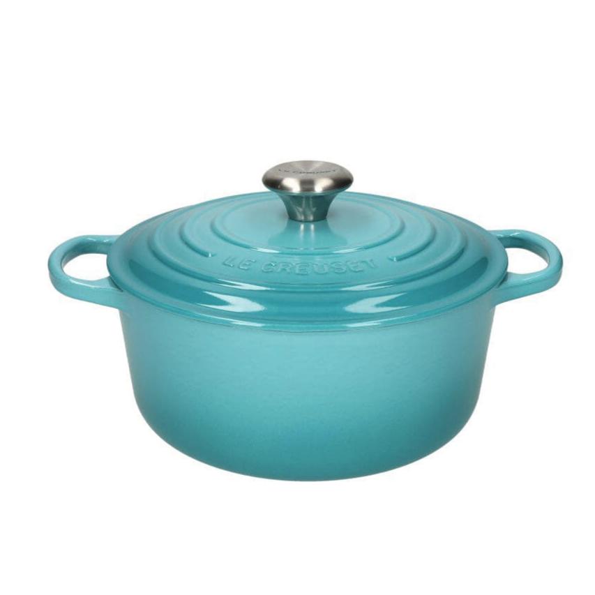 LeCreuset - Roast- / Stew pan Signature round Caribbean Blue 20cm 2.4l