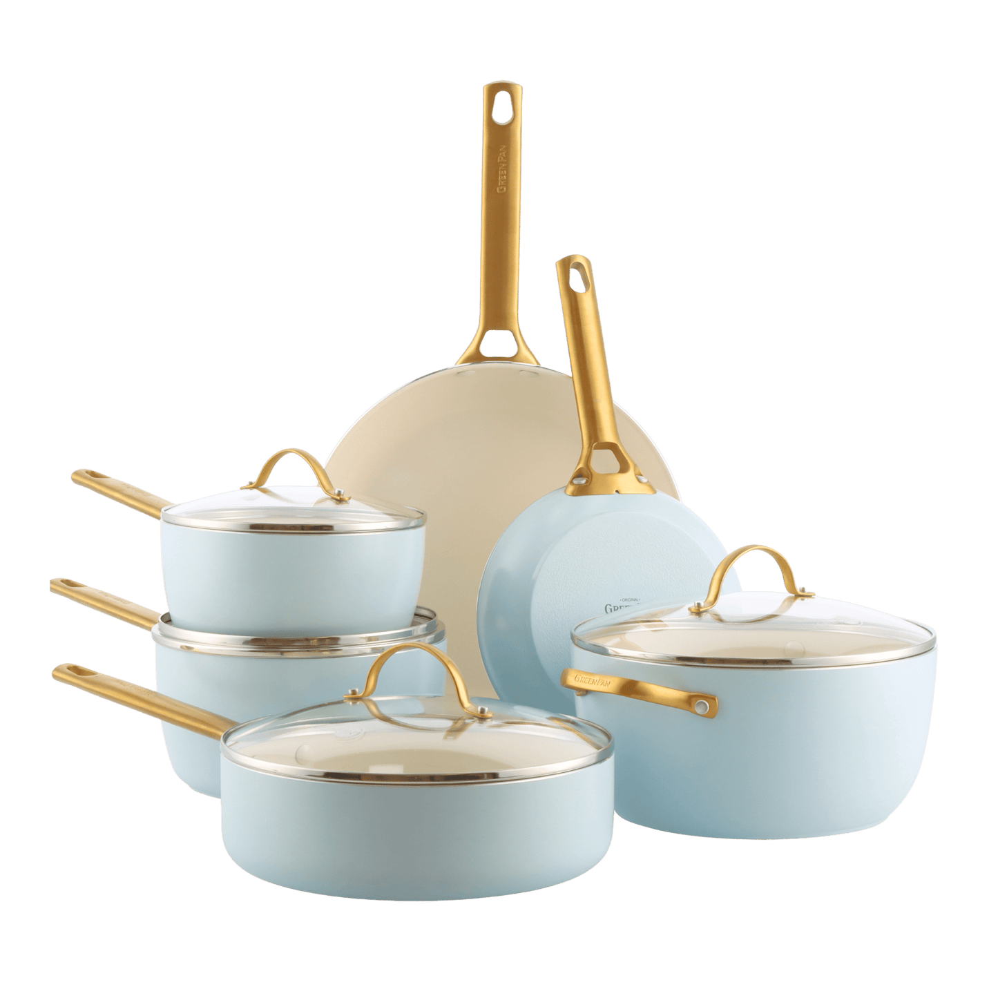 GreenPan - Padova Light Blue 10-delige Pannenset Pannenset GreenPan 