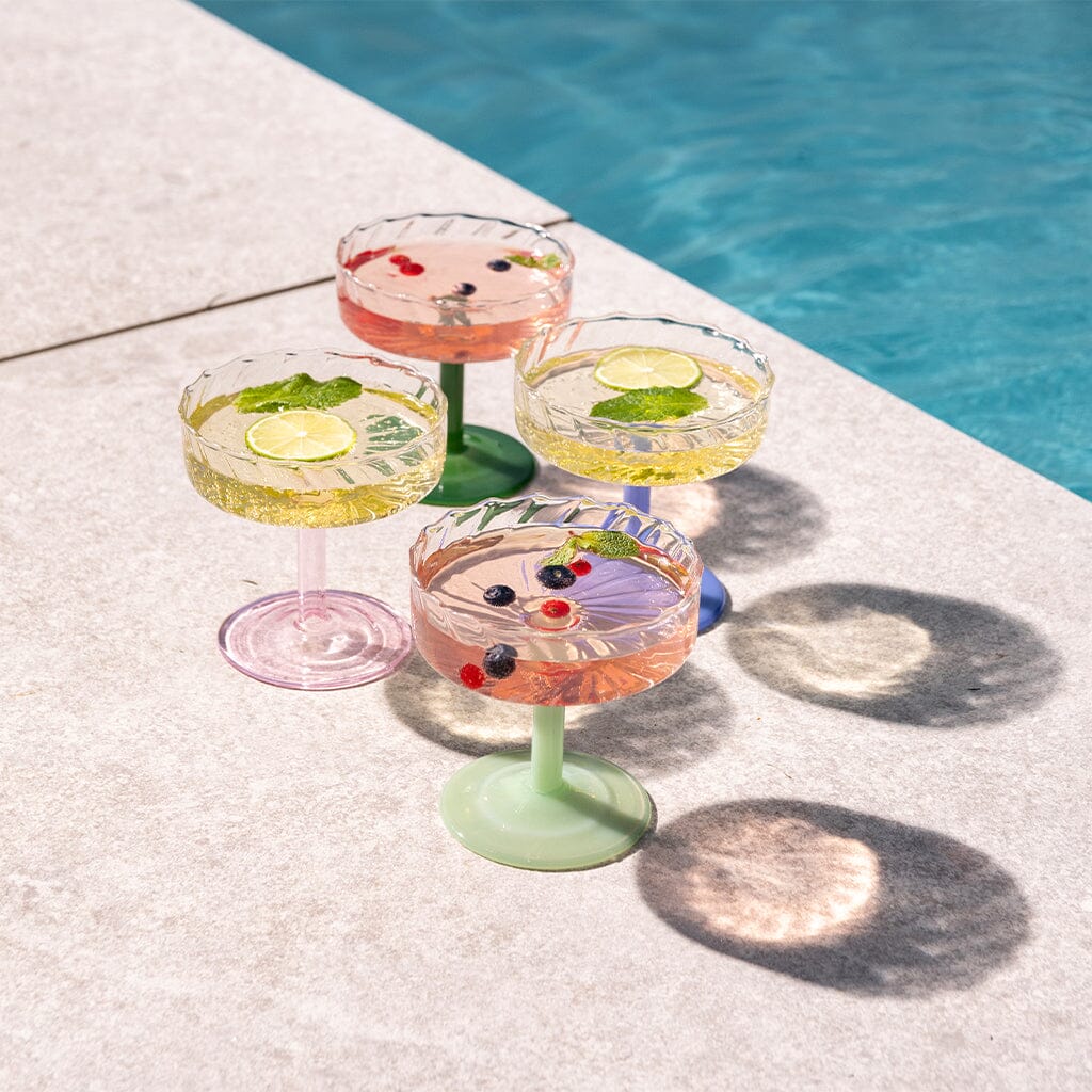 &Klevering - Coupe twirl donkergroen set van 2 Cocktail glazen &Klevering 