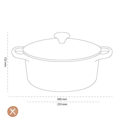 Le Creuset - Braadpan Signature rond Mat Zwart 22cm 3,3l (zwart interieur) Le Creuset 