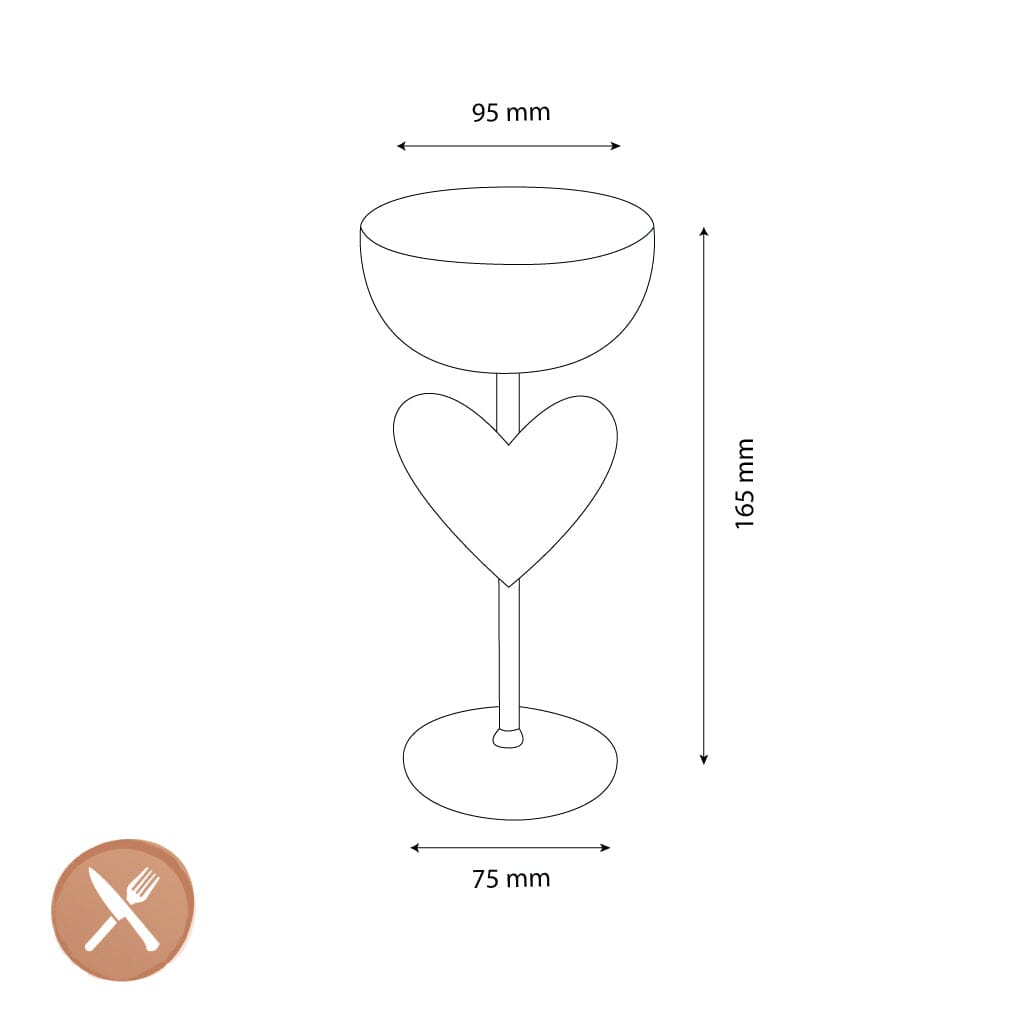 Lepelclub - Campagne Coupe - Hart - Rood Champagne glazen LepelClub 