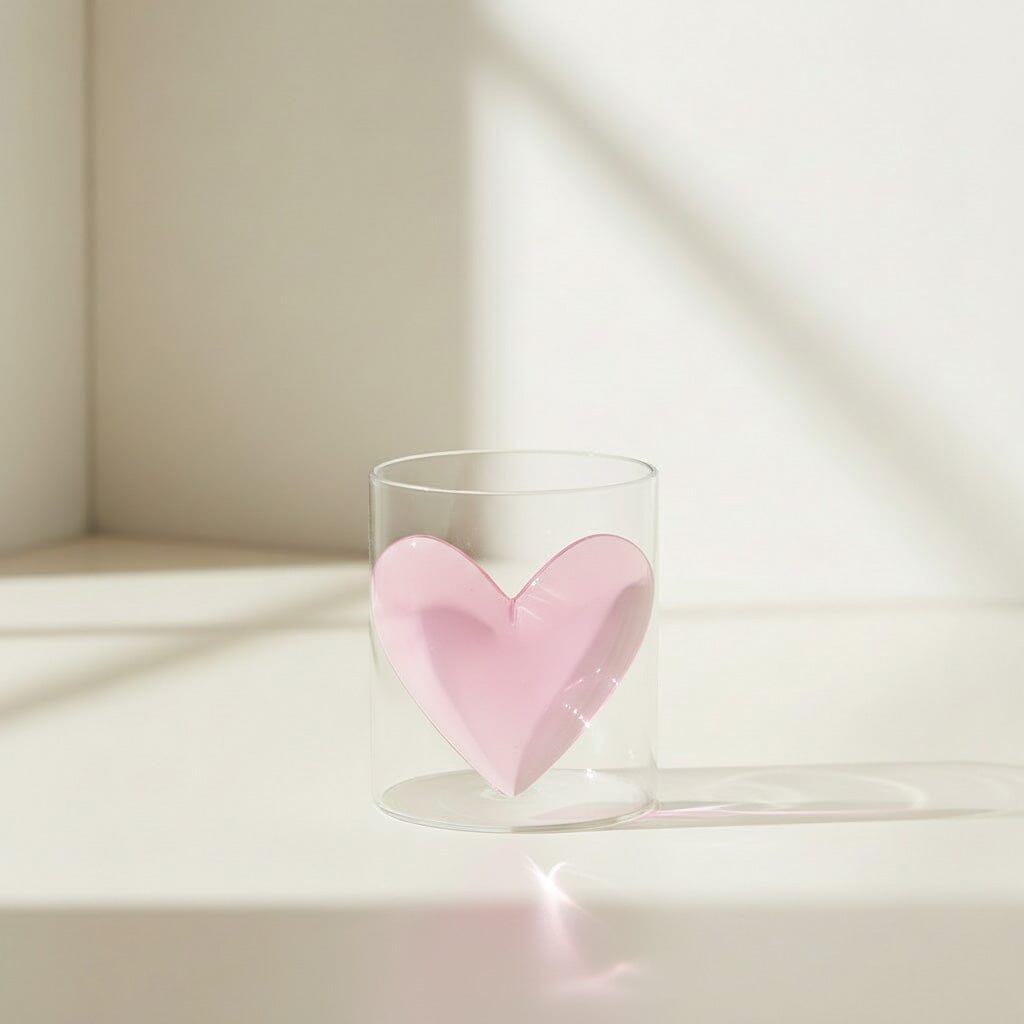 Lepelclub - Glas Hart - Roze Drinkglazen LepelClub 