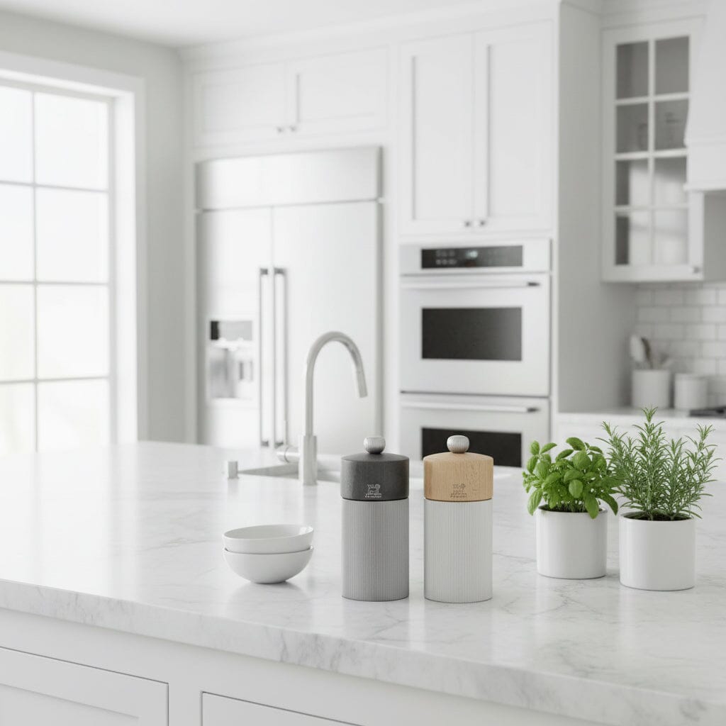 Peugeot - Line Peper- en Zoutmolen set 12 cm Carbon en Aluminium Peper- en Zoutmolen set Peugeot 