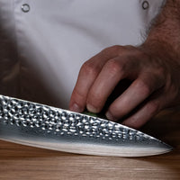 Shinrai Japan - Hammered Damast BR 5-delige Messenset + Magnetisch Messenblok Dubbelzijdig - Zwart Shinrai Japan 