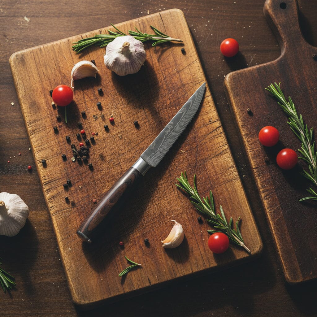 Shinrai Knives - Damascus Print 4 Steakmessen 12 cm Steakmessen Shinrai Knives 