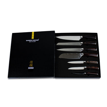 Couteaux Shinrai - Mega Bundle Damascus Print - Tout ce dont vous avez besoin