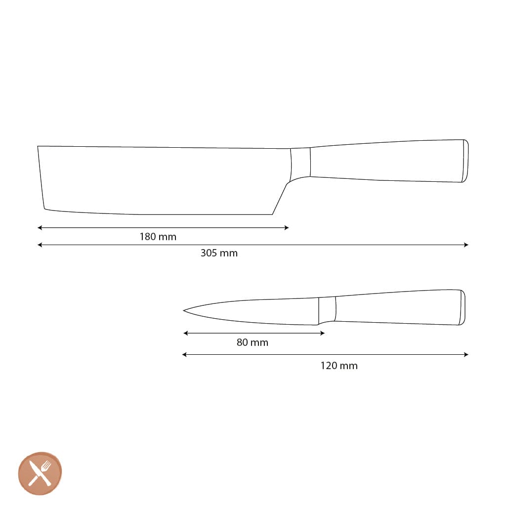 Shinrai Knives - Damascus Print Epoxy Onyx 2-delige Messenset - Nakiri + Schilmes Messenset Shinrai Knives 