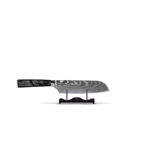 Couteaux Shinrai - Couteau Santoku en onyx à motif damassé 13 cm
