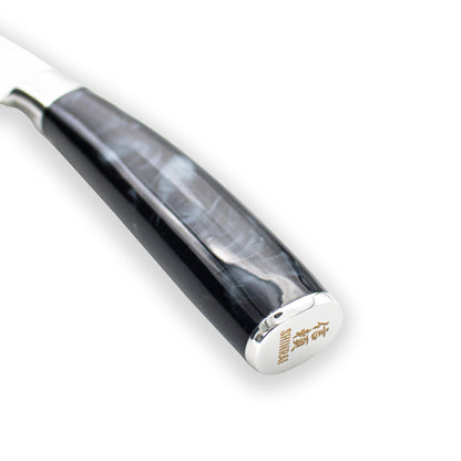 Shinrai Knives - Damascus Print Onyx Santoku mes 13 cm Santokumes Shinrai Knives 