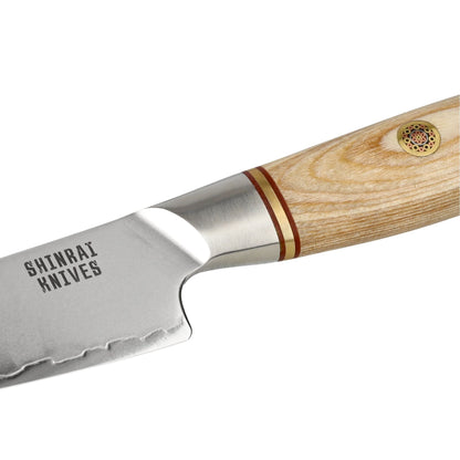 Shinrai Knives - Hikari Damascus 4-delige set - Koksmes + Santoku + Broodmes + Schilmes Messenset Shinrai Knives 