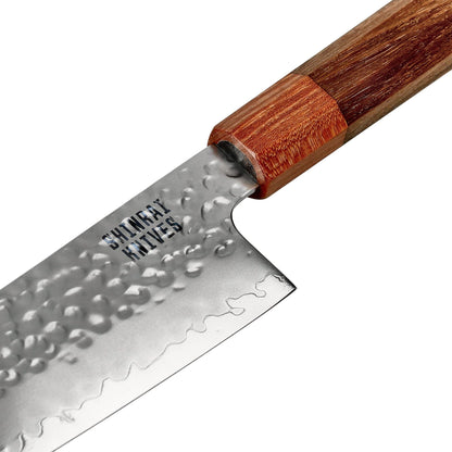 Couteaux Shinrai - Kigami Exclusive Damascus 3 pièces - Couteau de chef + Nakiri + Couteau d'office Ensemble de couteaux Shinrai Knives