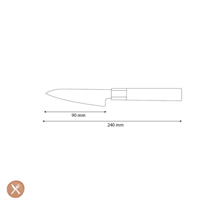 Shinrai Knives - Kurayami Damascus Schilmes 9 cm Schilmes Shinrai Knives 