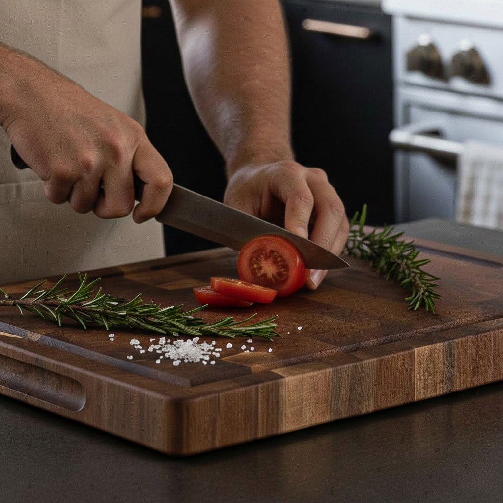 Shinrai Knives - Luxe Snijplank Acaciahout - Kopshout - 35 × 25 × 2.5 cm Houten snijplank Shinrai Knives 