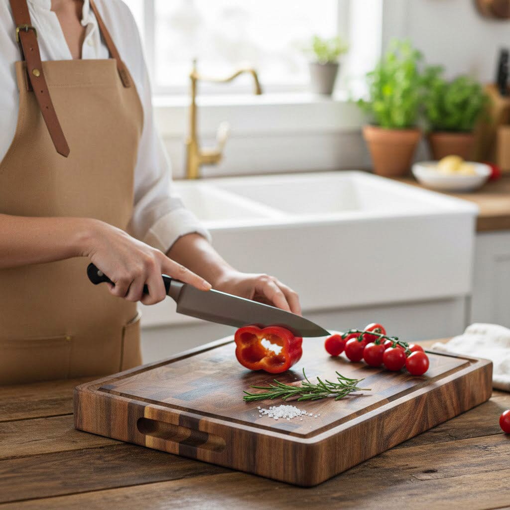 Shinrai Knives - Luxe Snijplank Walnotenhout - Kopshout - 40 x 30 x 4.5 cm Houten snijplank Shinrai Knives 