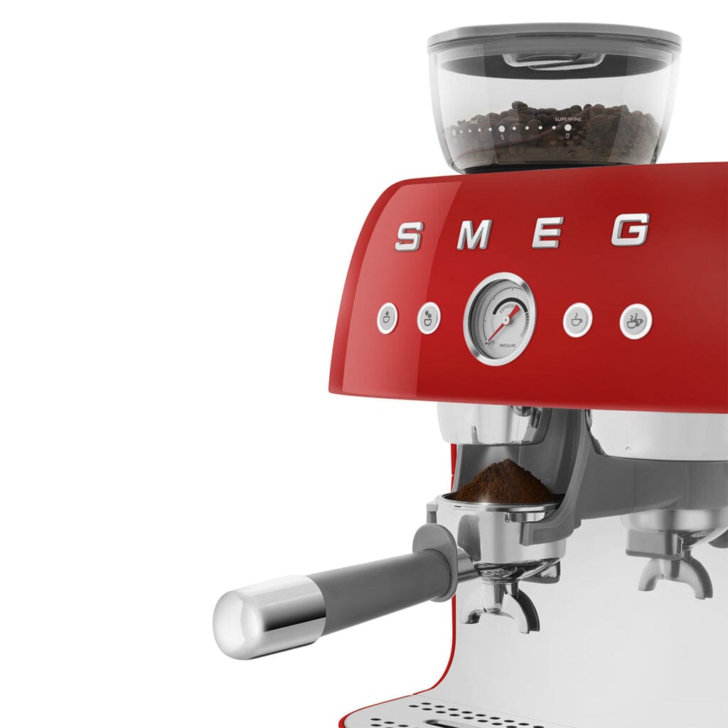 Smeg - Espressomachine | Rood | Jaren 50 | Handmatige espressomachine met geïntegreerde bonenmaler Handmatige Espressomachine Smeg 