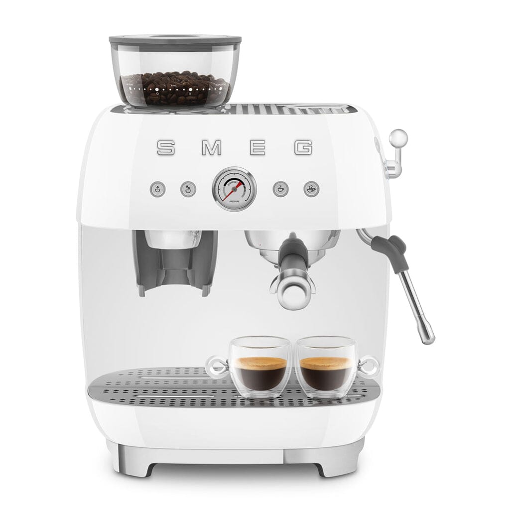 Smeg - Espressomachine | Wit | Jaren 50 | Handmatige espressomachine met geïntegreerde bonenmaler Handmatige Espressomachine Smeg 