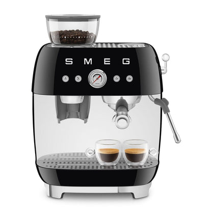 Smeg - Espressomachine | Zwart | Jaren 50 | Handmatige espressomachine met geïntegreerde bonenmaler Handmatige Espressomachine Smeg 