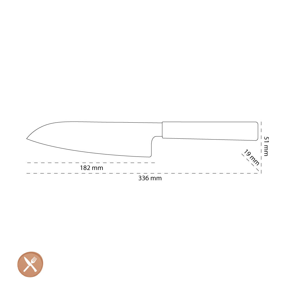 Shinrai Japan - Takumi Kaza Damascus Santoku knife 18 cm