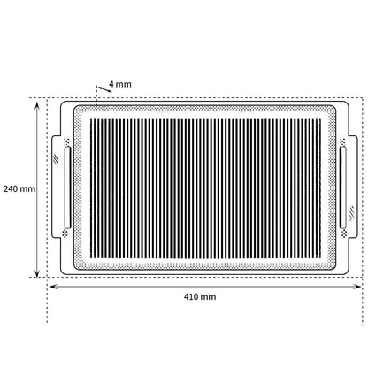 Eurolux - Grillplaat met grepen 41 x 24 x 2,5 cm - Flexinductie Grillplaat Eurolux 