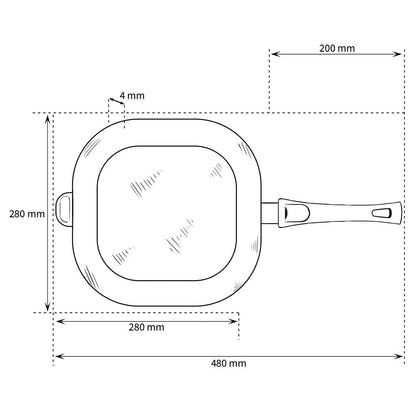 Eurolux - Hapjespan met afneembare steel 24 x 24 x 6,5 cm Hapjespan Eurolux 