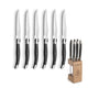 Lou Laguiole - Tradition 6 Steak Knives + Knife Block - Anthracite