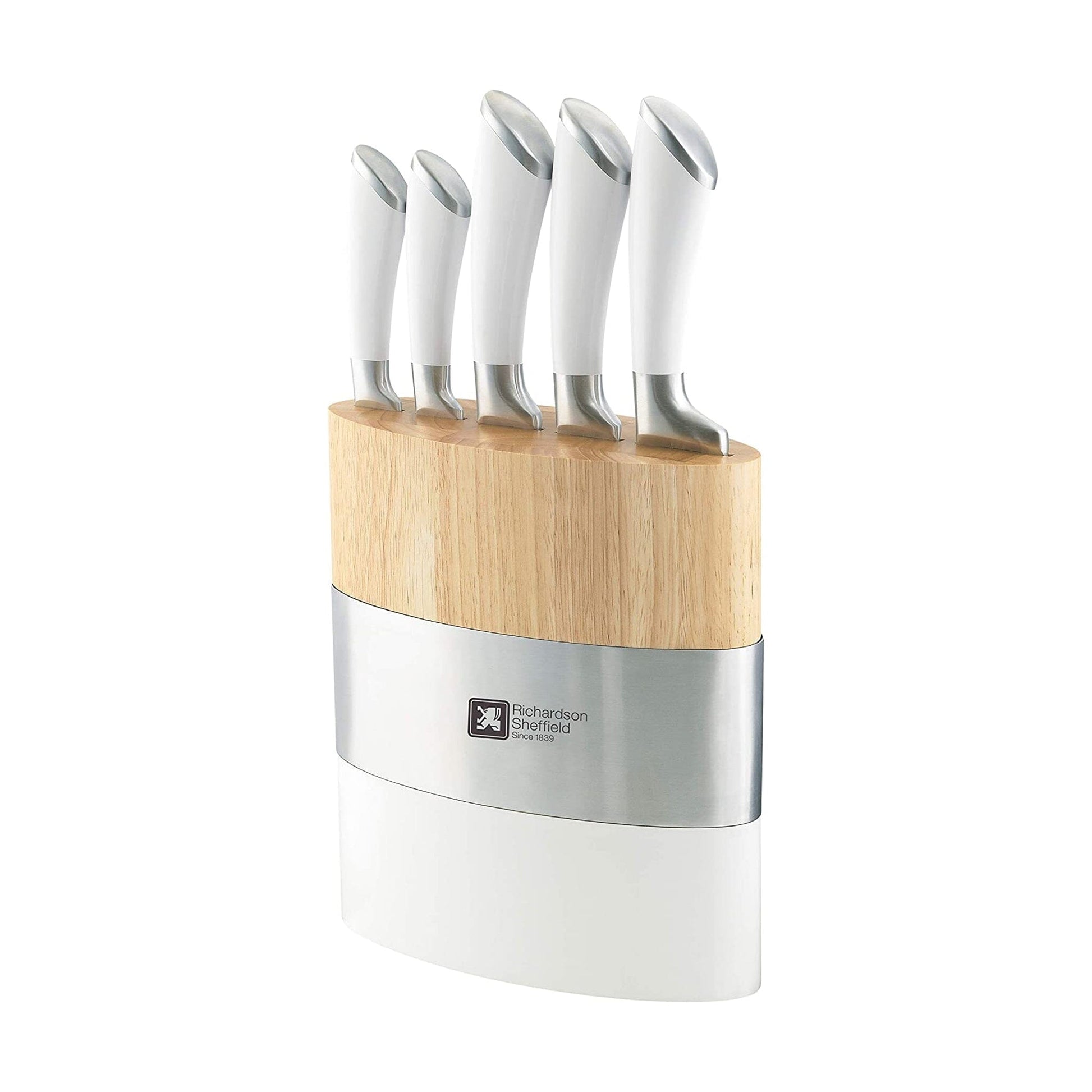 Richardson Sheffield - FUSION 5 pc knife block - white Messenset met blok Richardson Sheffield 